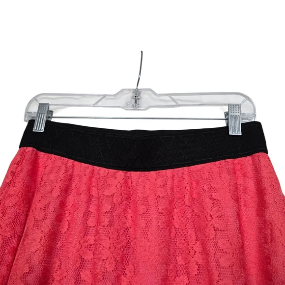 Lularoe Pink Black Floral Lace Maxi Skirt M - Picture 2 of 6